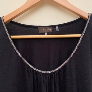 Crosby: Black Tank Top with Metal Lined Finished